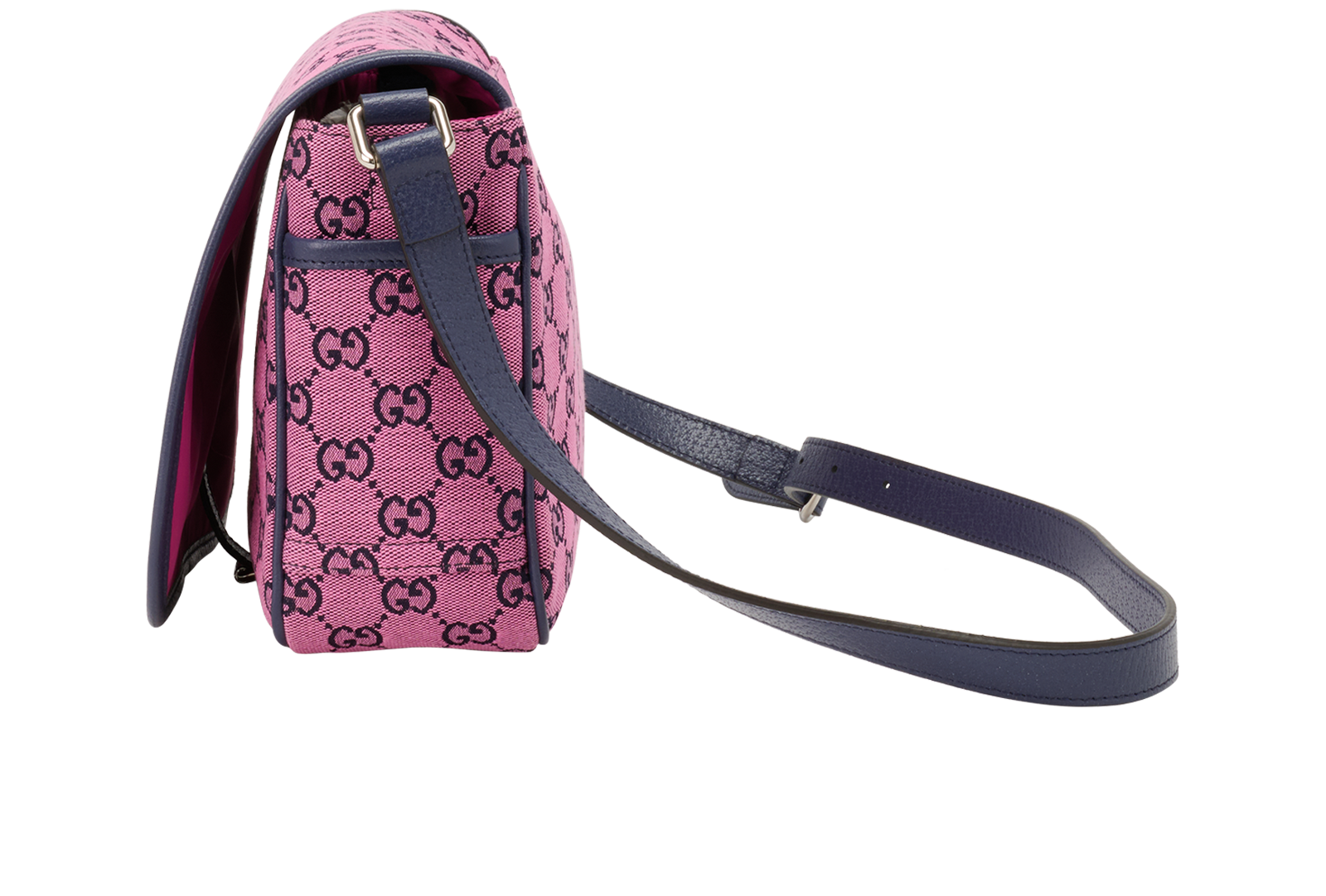 GG Messenger, &pound;475, Handbags, Blue/Pink, Canvas, Bottom view